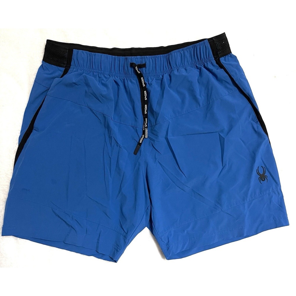 Spyder Active Mens Size XL ProWeb Stretch Quick Dry Jogger Blue Shorts